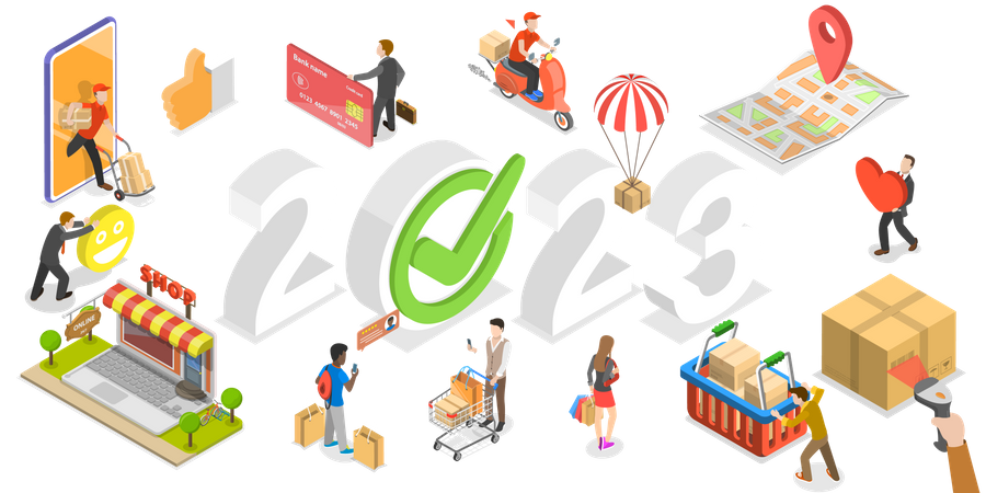 E-commerce Trends In New Year 2023  Illustration