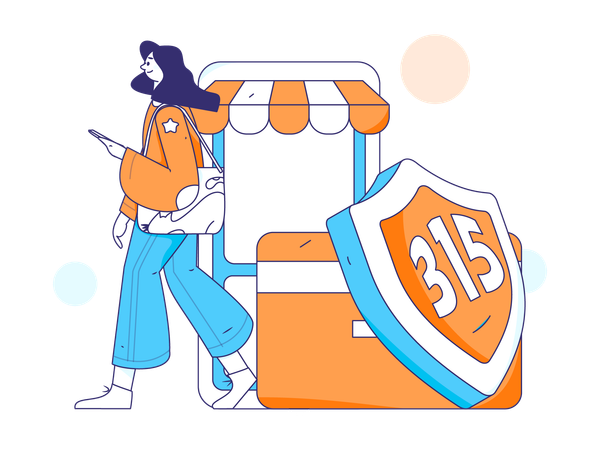 E-commerce website is secured through 315 security  Illustration