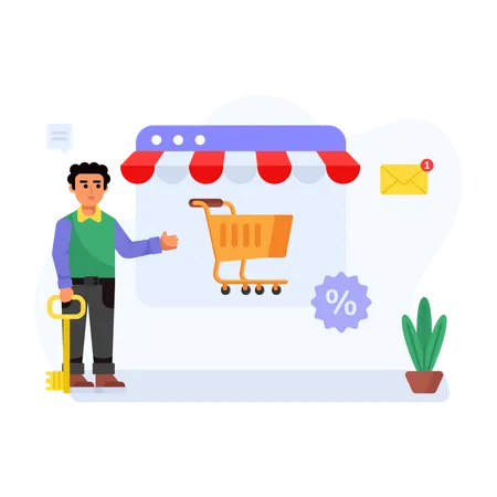 E-Commerce-Werbung  Illustration