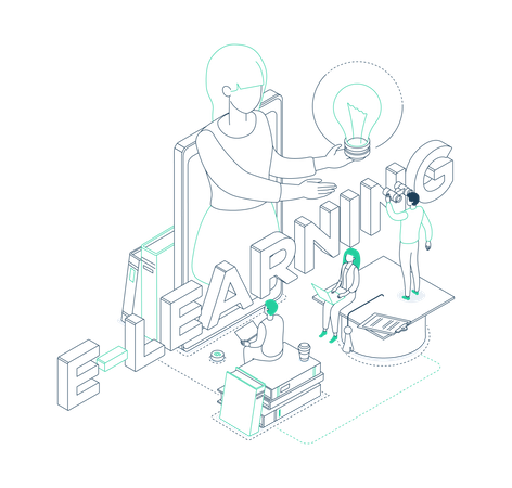 E-learning concept Illustration