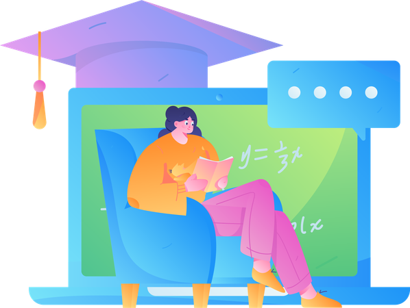 E Learning Platform  Illustration