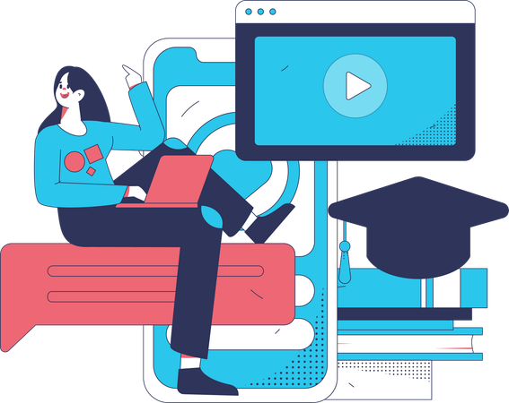 E Learning Platform  Illustration