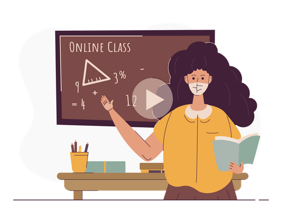 E-learning video  イラスト