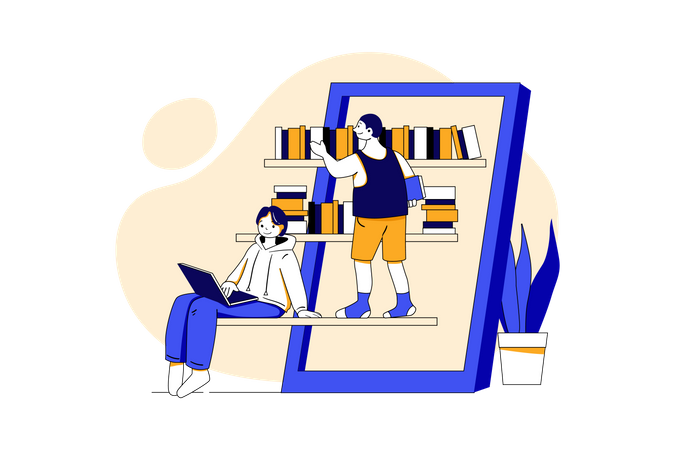 E library Illustration