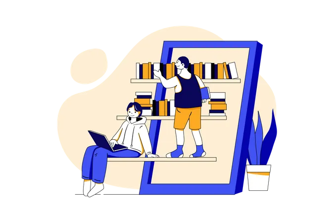 E library  Illustration