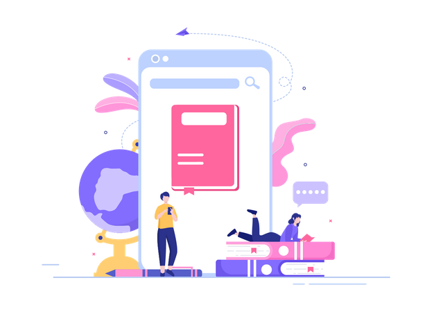 E Library App  일러스트레이션