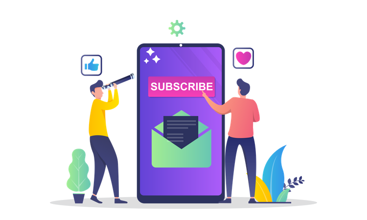 E-Mail abonnieren ansehen Illustration