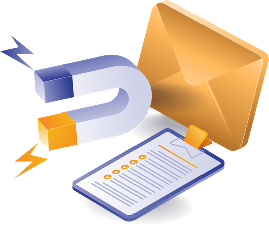 E-Mail-Daten-Checkliste Magnetmarketing  Illustration