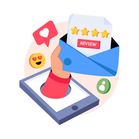 E-mail de feedback recebido  Ilustração