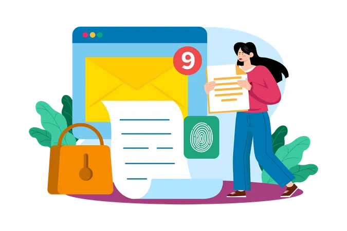 E-Mail-Dienstanbieter bieten sichere und zuverlässige Messaging-Lösungen  Illustration