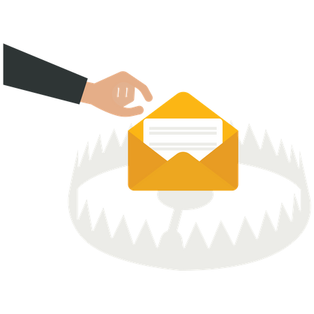 E-mail is in a trap for a scam concept  Illustration
