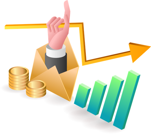 E-mail marketing de investimento empresarial  Ilustração