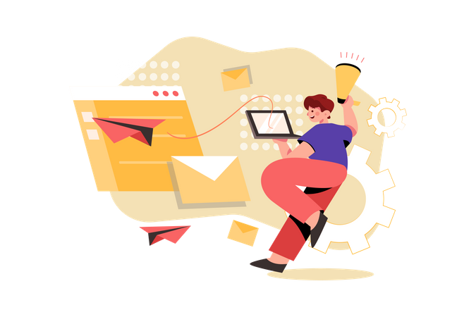 E-Mail-Marketing-Kampagne  Illustration