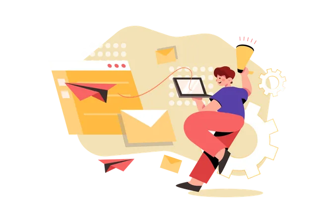 E-Mail-Marketing-Kampagne  Illustration