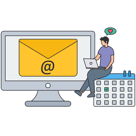 E-Mail-Verwaltung oder Bearbeitung vieler E-Mails  Illustration