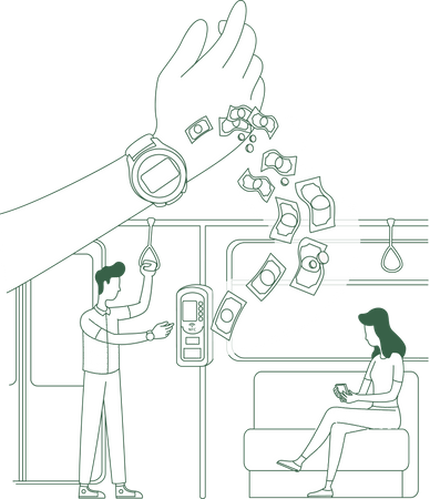 E-payment using smart watch  Illustration