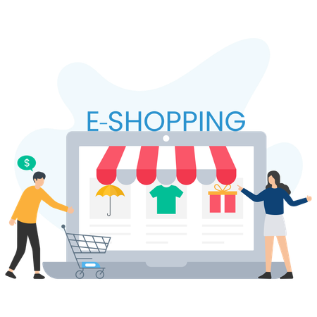 E Shopping  Illustration