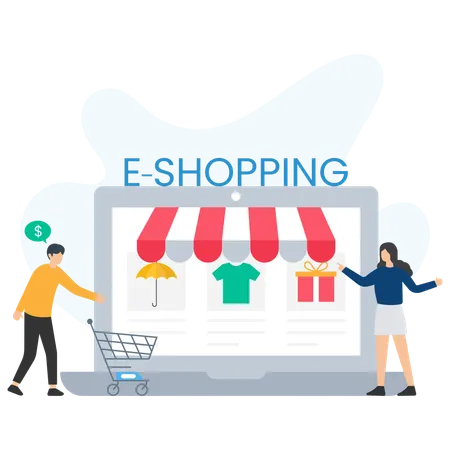 E Shopping  Illustration