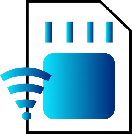 Illustrations Of A E Sim With Physical Sim Card Featuring Wifi Connection Symbol Illustration