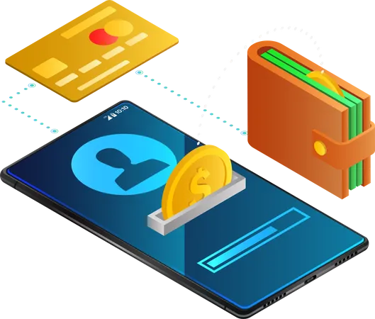 E-wallet and mobile payment  Illustration