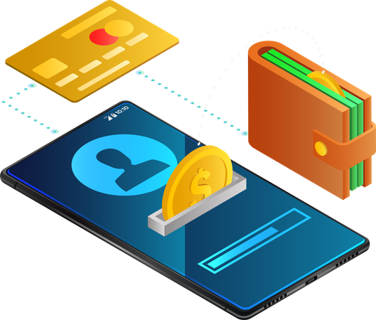 E-wallet and mobile payment  Illustration