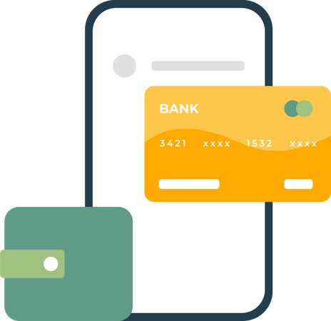 E- Wallet Cashless Payment  Illustration