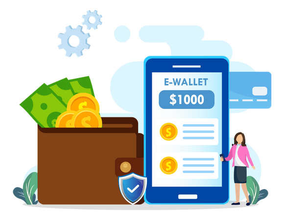 E Wallet  Illustration