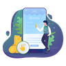 illustrations of e wallet sign up