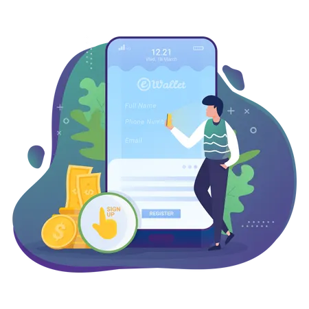 E-Wallet Sign UP  Illustration