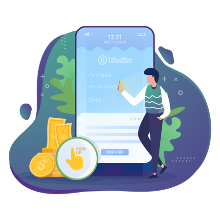 E-Wallet Sign UP  Illustration