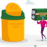 batteries recycling illustration svg