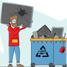 illustrations for e waste recycling