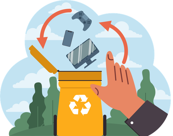 E-waste recycling initiative  일러스트레이션