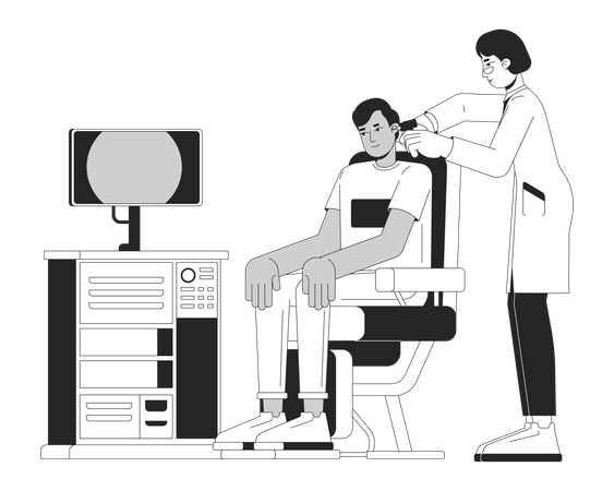 Ear examination  Illustration