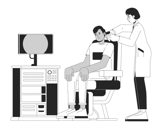 Ear examination  Illustration