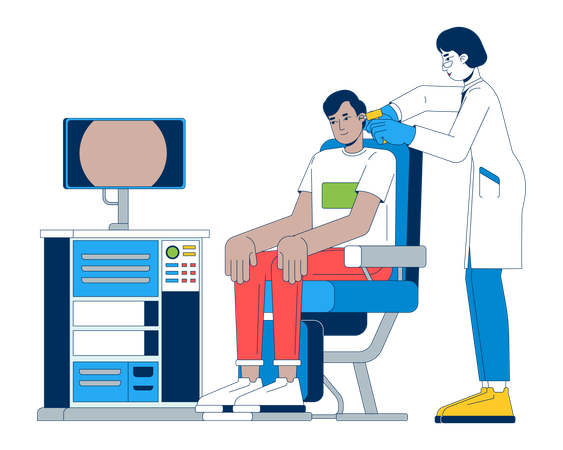 Ear examination  Illustration