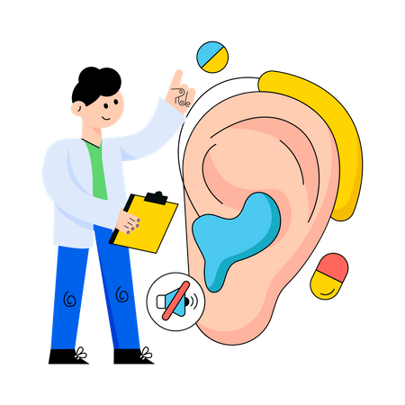 Ear Hearing Aid Machine  Illustration