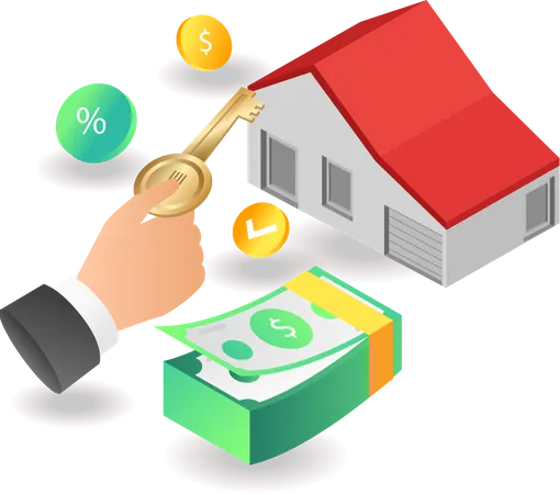 Earn Money From Investment Property Business  Illustration