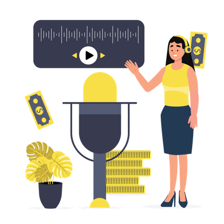 Earn money podcast  Illustration