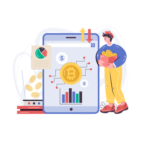 Earning interest on bitcoin  Illustration