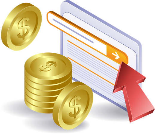 Earning online money  Illustration