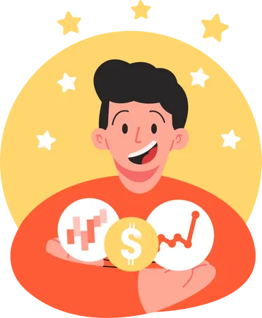 Earning profits from stock market  Illustration