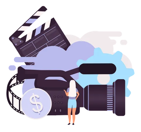 Earning revenue by video production  イラスト