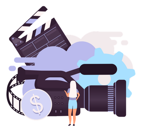 Earning revenue by video production  Illustration