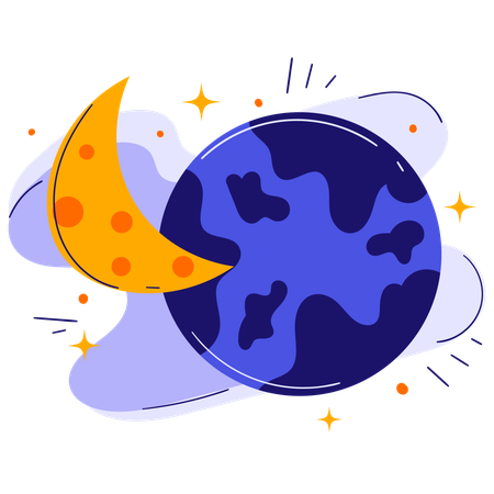 Earth and Moon  Illustration