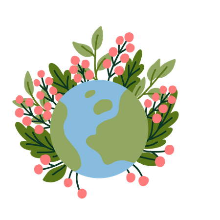 Earth and plants  Illustration