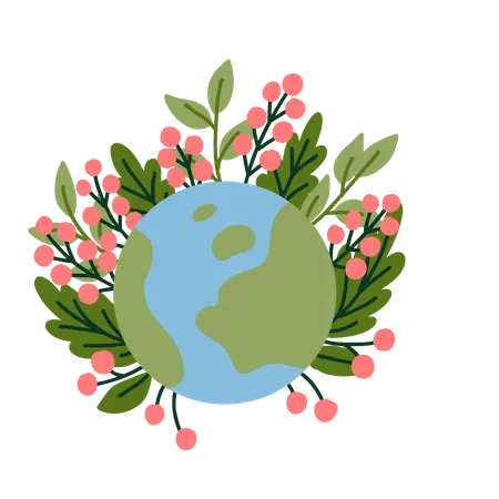Earth and plants  Illustration