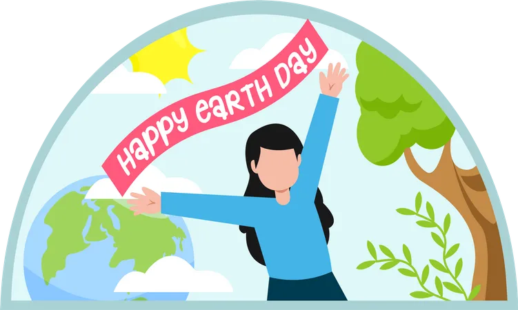 Earth Day Flat Design Illustration