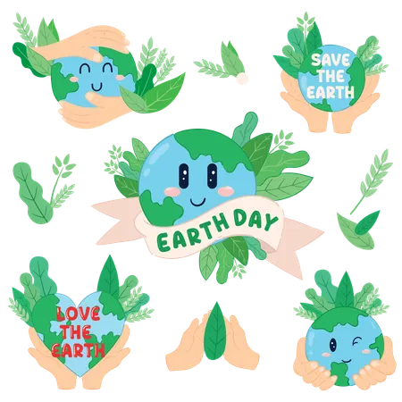 Earth Day Celebrating planet and promoting environmental awareness  Illustration