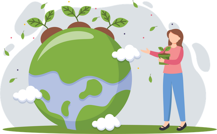 Earth Day Flat Design  Illustration
